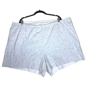 SKIMS Lounge Shorts 4X Light Gray Heather Elastic Waist Cotton Blend